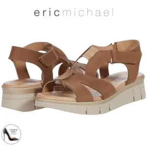 Eric Michael Verna Tan Taupe Leather slingback women brown comfortable sandal 38