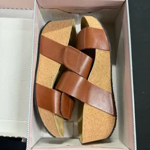 Eric Michael Lily Brown Cork Wedge Platform Sandals 40