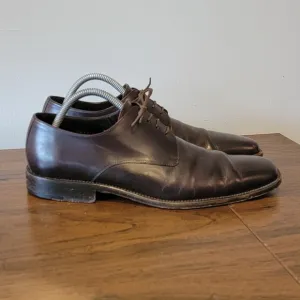 Ermenegildo Zegna Dress Shoes Fine Brown Italian Leather Oxfords Mens Size 8.5 D