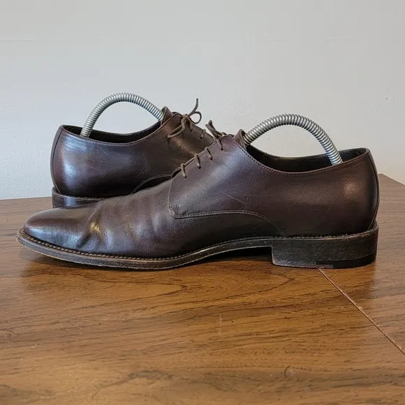 Ermenegildo Zegna Dress Shoes Fine Brown Italian Leather Oxfords Mens Size 8.5 D