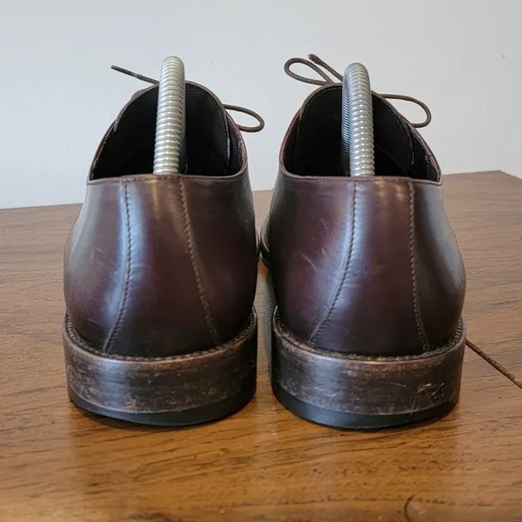 Ermenegildo Zegna Dress Shoes Fine Brown Italian Leather Oxfords Mens Size 8.5 D