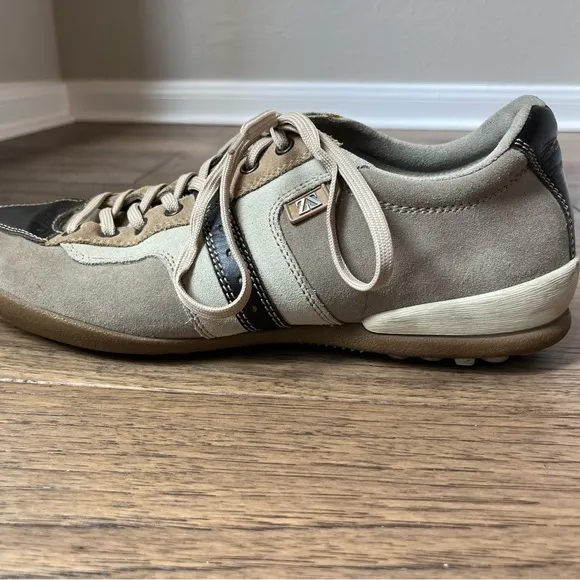 Ermenegildo Zegna Sport Men's Beige and Brown Casual Sneakers _ Size 9