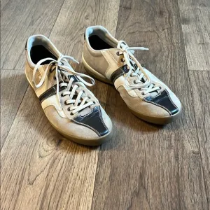 Ermenegildo Zegna Sport Men's Beige and Brown Casual Sneakers _ Size 9