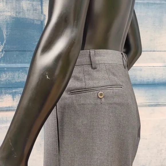 Ermenegildo Zegna Vintage Pure Wool Flat Front Luxury Trousers (Portugal)