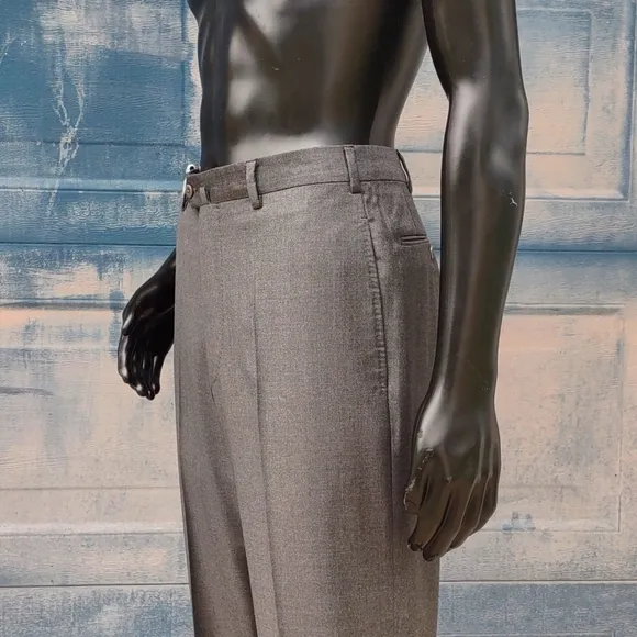 Ermenegildo Zegna Vintage Pure Wool Flat Front Luxury Trousers (Portugal)