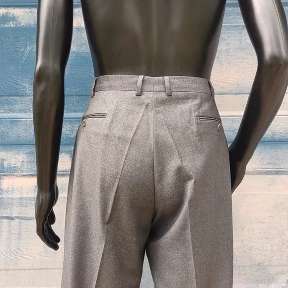 Ermenegildo Zegna Vintage Pure Wool Flat Front Luxury Trousers (Portugal)