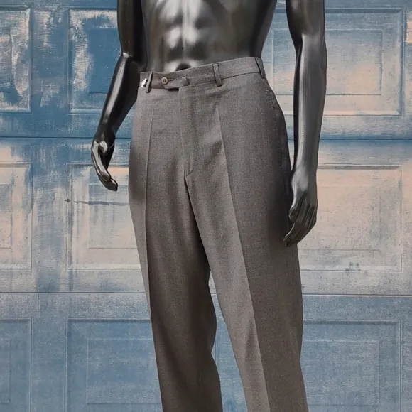 Ermenegildo Zegna Vintage Pure Wool Flat Front Luxury Trousers (Portugal)