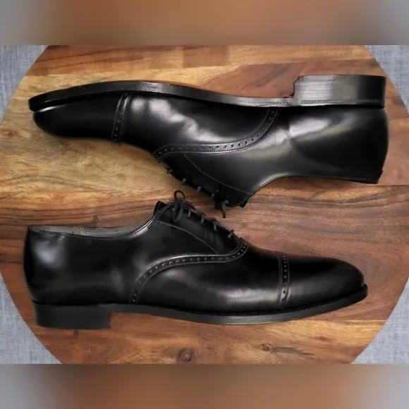 E.T. WRIGHT Dress Oxford Cap Toe Black Size 13 B