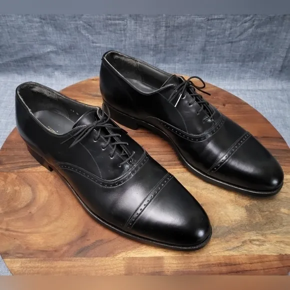 E.T. WRIGHT Dress Oxford Cap Toe Black Size 13 B