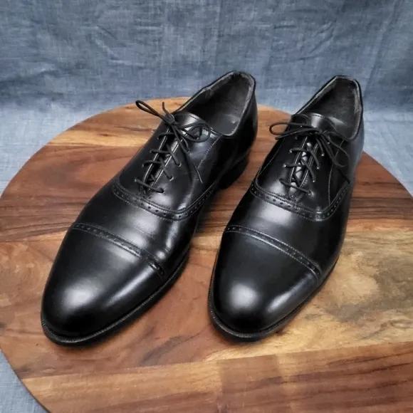 E.T. WRIGHT Dress Oxford Cap Toe Black Size 13 B
