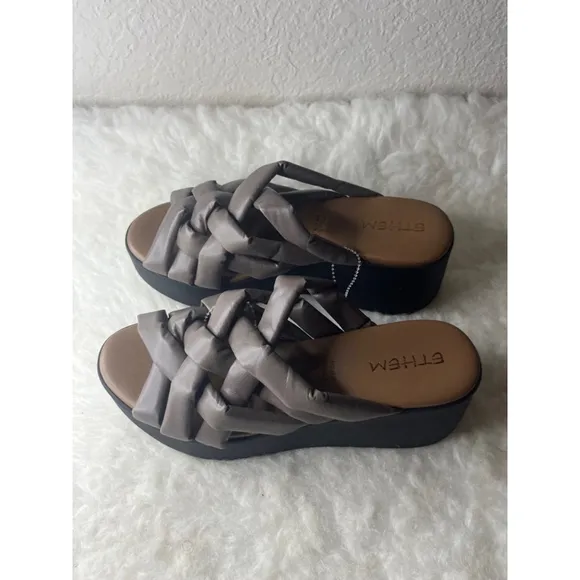 Ethem Vera Pelle Italian Strappy Platform Sandals Women Size 40/US 10.