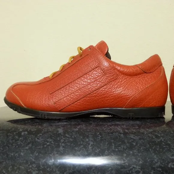 Etro Leather Shoes Sneakers Orange Size 9.5 US..-Euro 42 Men's Luxury