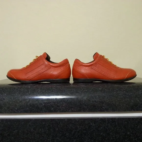 Etro Leather Shoes Sneakers Orange Size 9.5 US..-Euro 42 Men's Luxury