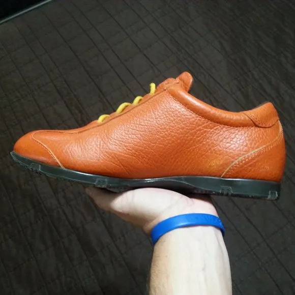 Etro Leather Shoes Sneakers Orange Size 9.5 US..-Euro 42 Men's Luxury