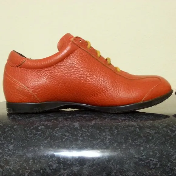 Etro Leather Shoes Sneakers Orange Size 9.5 US..-Euro 42 Men's Luxury