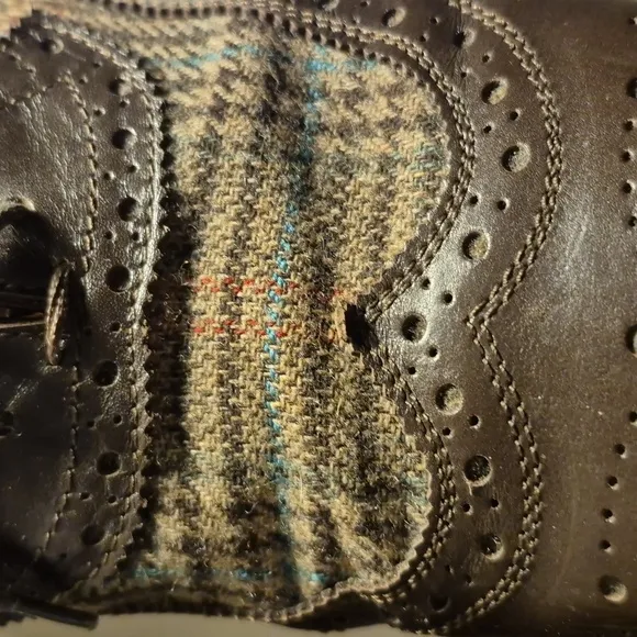 Etro Men's Brown Leather and Tweed Oxford Shoes Size 11