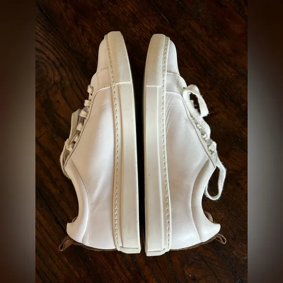 EUC FAIRFAX &amp; FAVOR FINCHLEY WHITE LEATHER TRAINERS, ENGLAND, WOMEN’S SNEAKERS,9