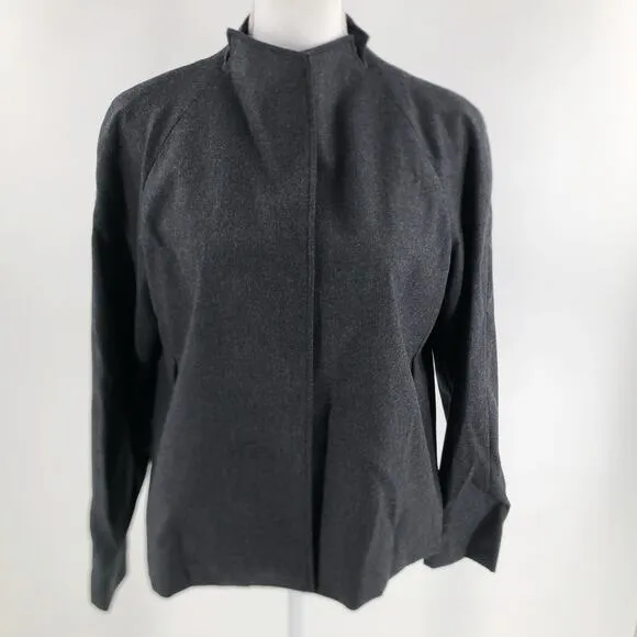 European Culture Steel Grey Jacket Wool Luxury Women's Size M NWT $265