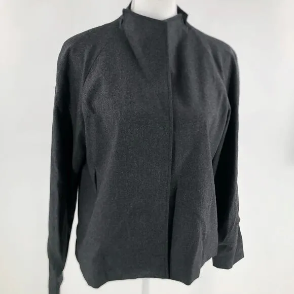 European Culture Steel Grey Jacket Wool Luxury Women's Size M NWT $265