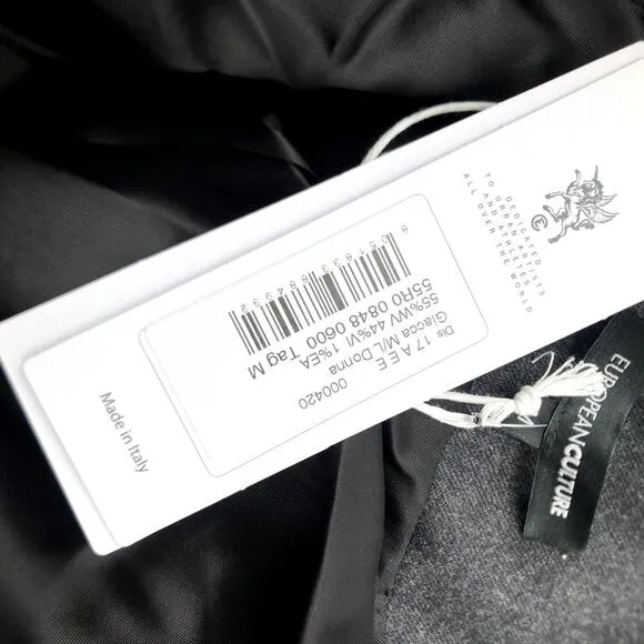 European Culture Steel Grey Jacket Wool Luxury Women's Size M NWT $265