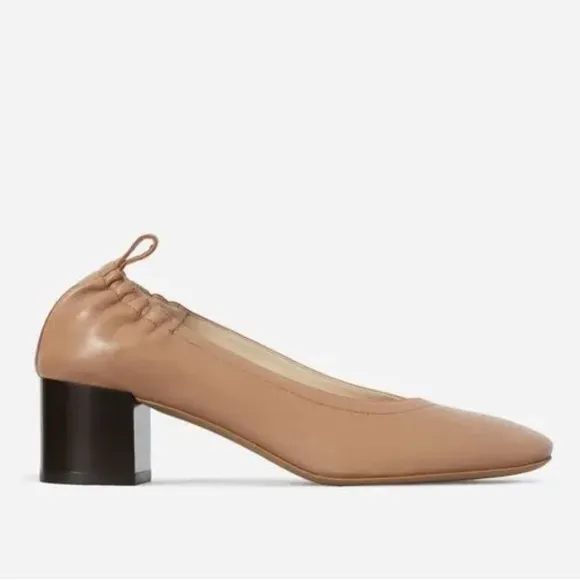 Everlane Day Heel Pecan Stacked Womens size 6.5  $178
