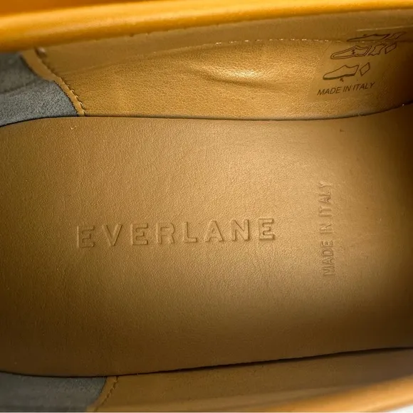 Everlane The Modern Loafer 7 Honey Leather Slip On Shoes Made Italy Womens NEW