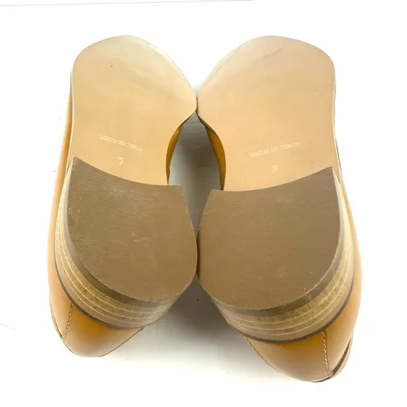 Everlane The Modern Loafer 7 Honey Leather Slip On Shoes Made Italy Womens NEW