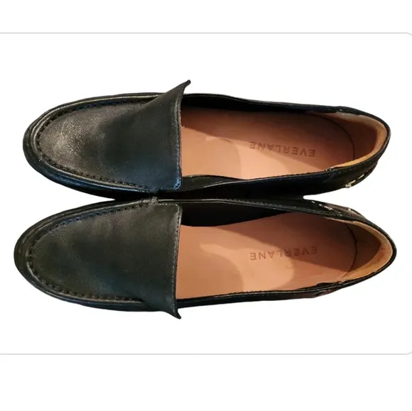Everlane The Modern Loafer black leather size 6 quiet luxury mod Prep Old Money