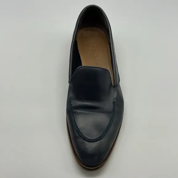 Everlane - The Modern Navy Blue Leather Made In Italy Pointed Toe Loafer SZ 8.5