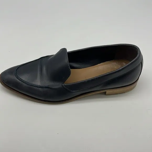 Everlane - The Modern Navy Blue Leather Made In Italy Pointed Toe Loafer SZ 8.5
