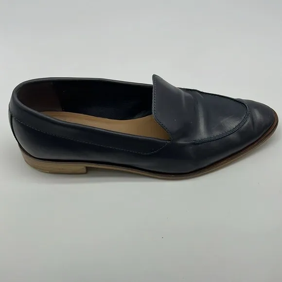 Everlane - The Modern Navy Blue Leather Made In Italy Pointed Toe Loafer SZ 8.5
