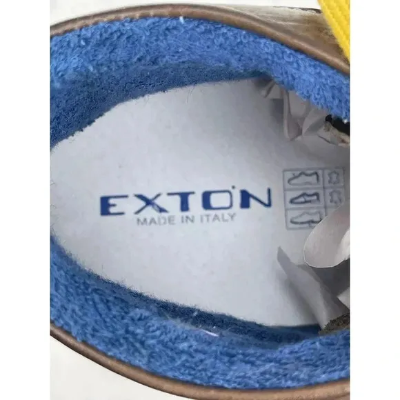 Exton Mens High Top Lace Up Leather Sneakers Shoes Brown Sz 43 USA Sz 10