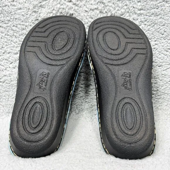 Fidelio Fiona Womens Size 39 US 8.5-9 Slide Sandals Shoes Blue Leather Wedge