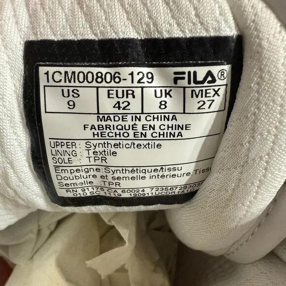 Fila Vulc 13 Reflective High-Top Sneaker Shoes Men's US 9 | EUR 42 White w/ Box
