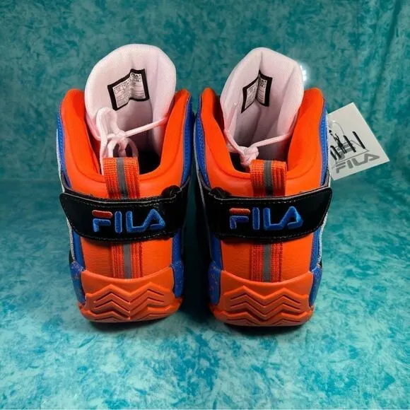 Fila Grant Hill 2 White Blue Orange High Top Leather Retro Basketball Shoes