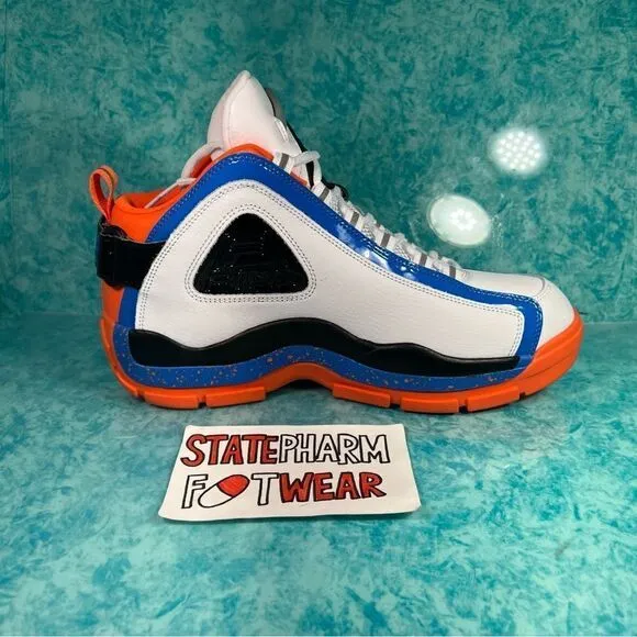 Fila Grant Hill 2 White Blue Orange High Top Leather Retro Basketball Shoes