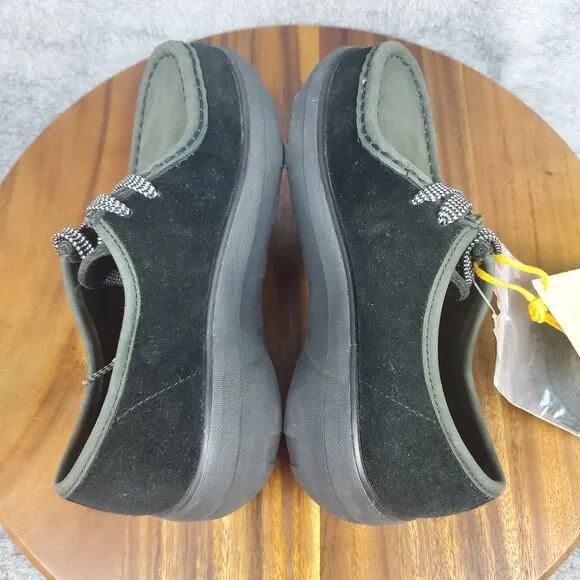 FitFlop Shoes Women's 5 Black Suede Leather Loaff Lace Up Moc Toe Casual Comfort