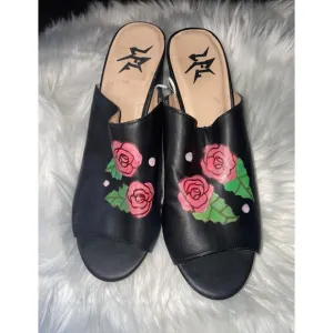 Floral Black Women's Shoes