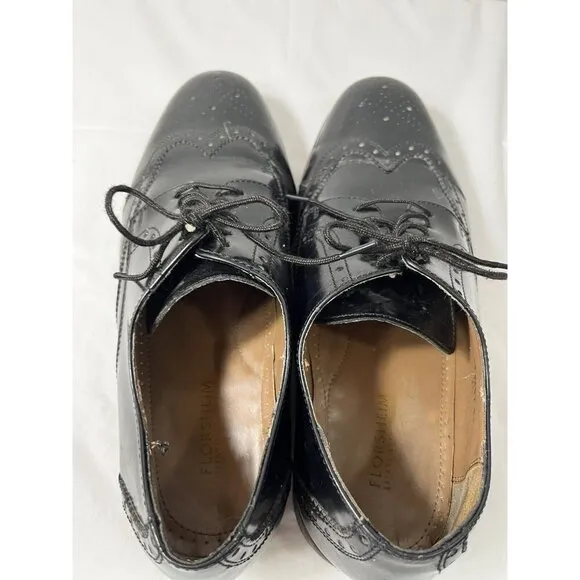 Florsheim Brookside Leather Wingtip Black Mens Shoes size  9.5
