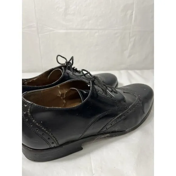 Florsheim Brookside Leather Wingtip Black Mens Shoes size  9.5
