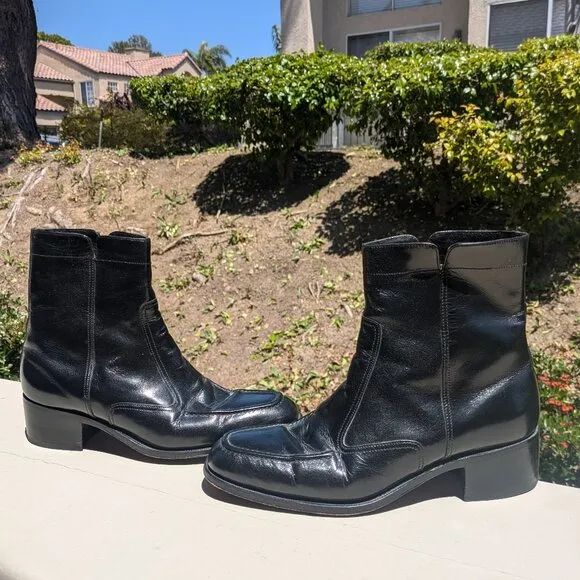 Florsheim El Camino Black Leather Chelsea Boots Size 8 Men