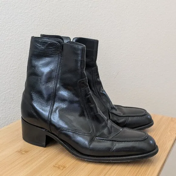 Florsheim El Camino Black Leather Chelsea Boots Size 8 Men