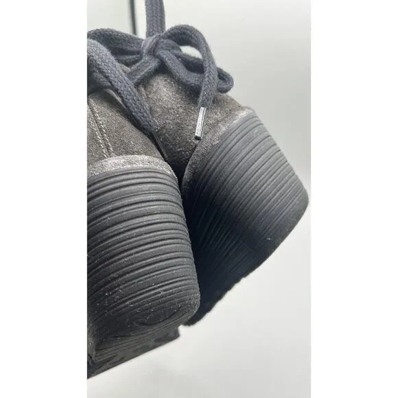 Fly London Diesel Oil Suede Wedge Booties Shoes Women's Size 39 US 8