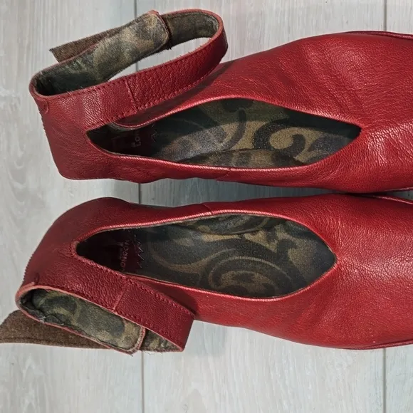 Fly London Women Ankle Leather Wedge shoes Sandals sz 40/9-9.5
