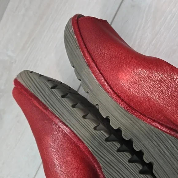 Fly London Women Ankle Leather Wedge shoes Sandals sz 40/9-9.5