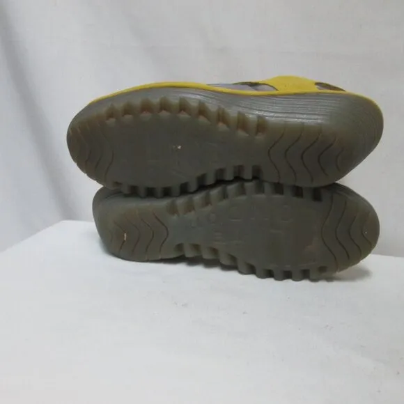 Fly London Yifa nubuck Leather wedge heels sandals yellow NEW Size Sz 41 9