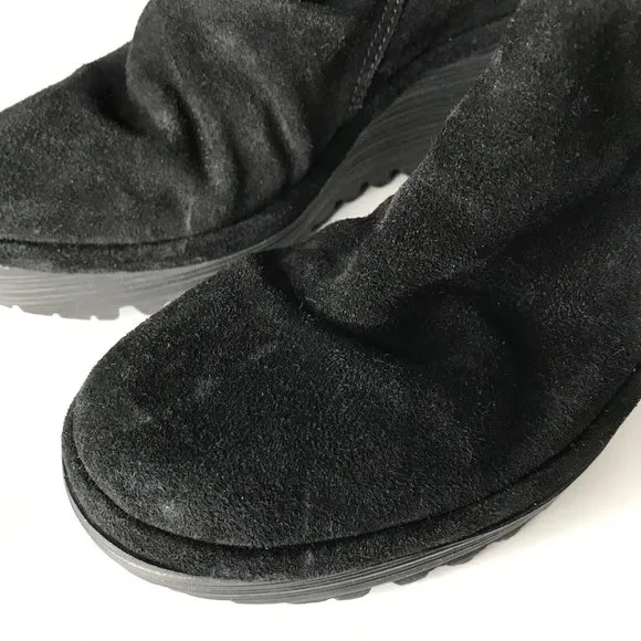 Fly London Yomi Suede Ankle Booties Wedge Boot Women's Size 38