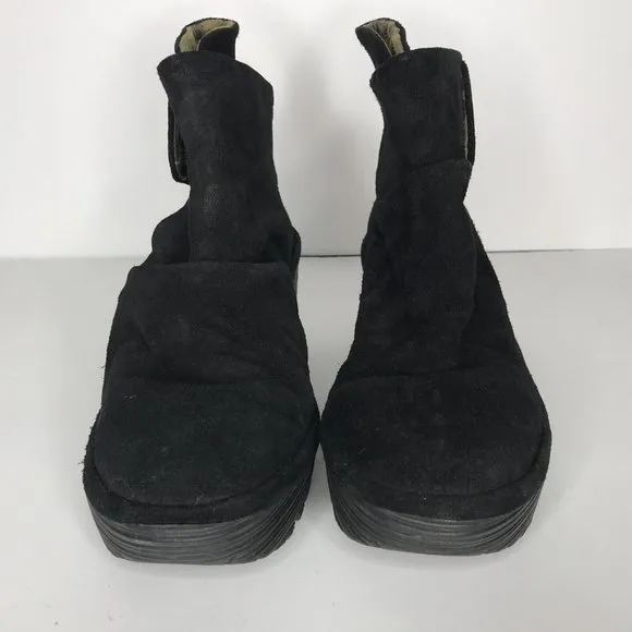 Fly London Yomi Suede Ankle Booties Wedge Boot Women's Size 38