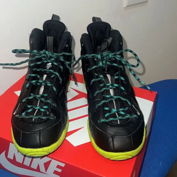 Foamposites Black and Green Shoes