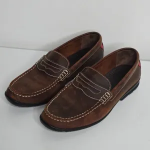 Foot Joy Club Casuals Penny Leather Loafer Shoes Mens 9.5 79011 Brown Red Accent